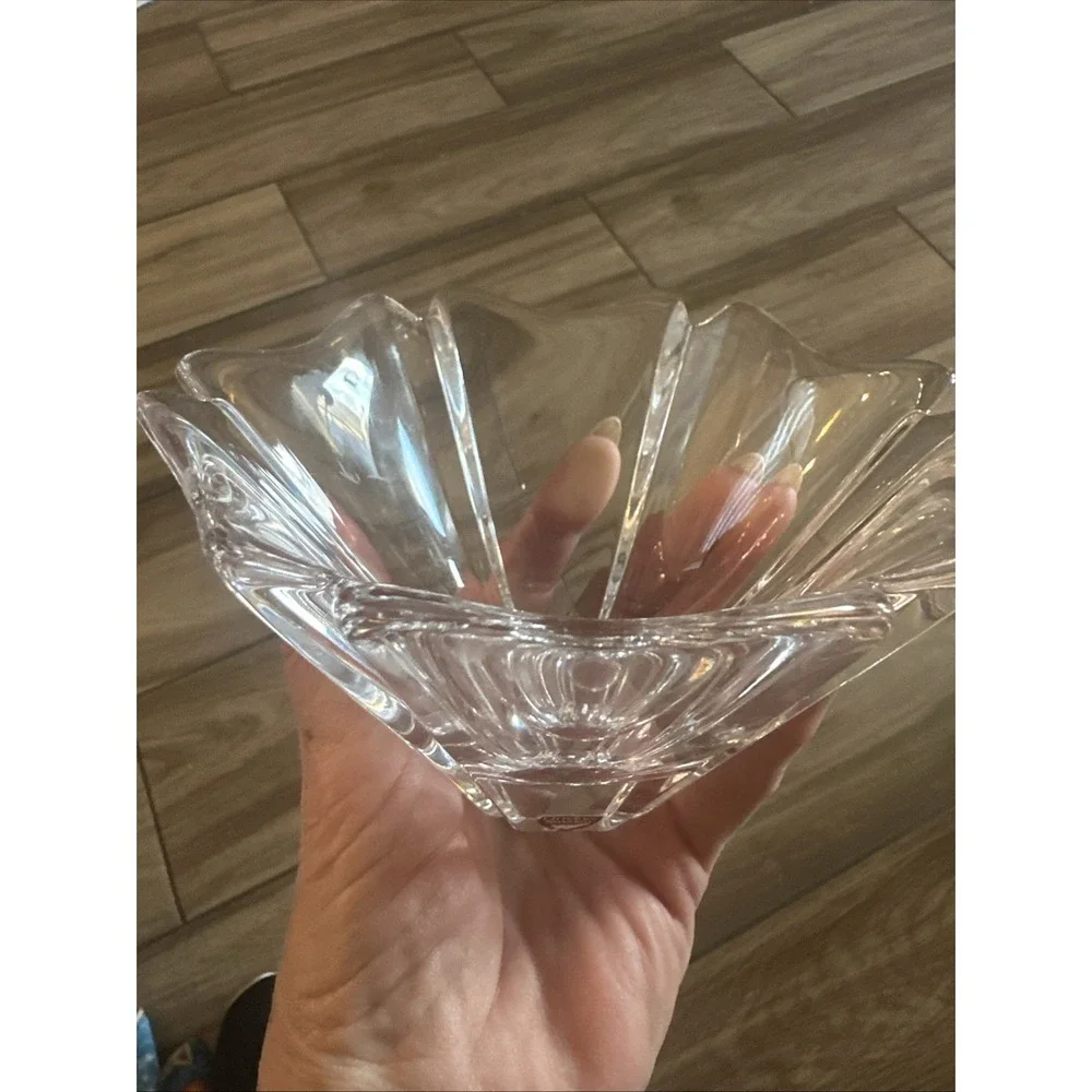 ORREFORS SIGNED BOWL SWEDISH LEAD CRYSTAL LARS HELLSTEN DESIGN ORION Vintage